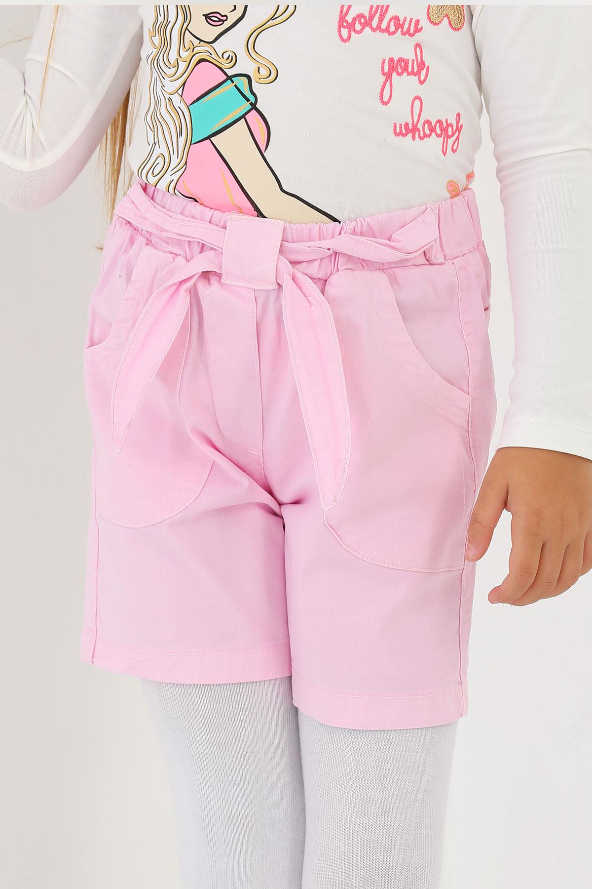 622627 KIZ 3-7 YAŞ CEPLİ BELİ KUŞAKLI SHORT