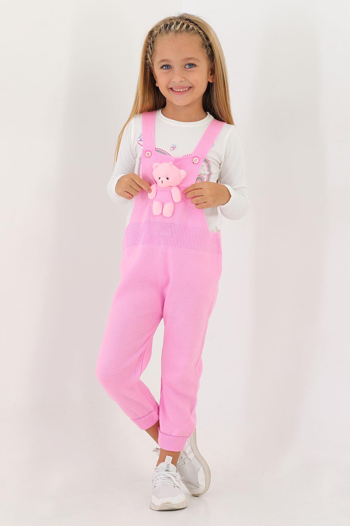 Acar 6020 Unısex 1-5 Yas Askısı Düğmeli Önü AyıcıkLı Pantolonlu Salopet