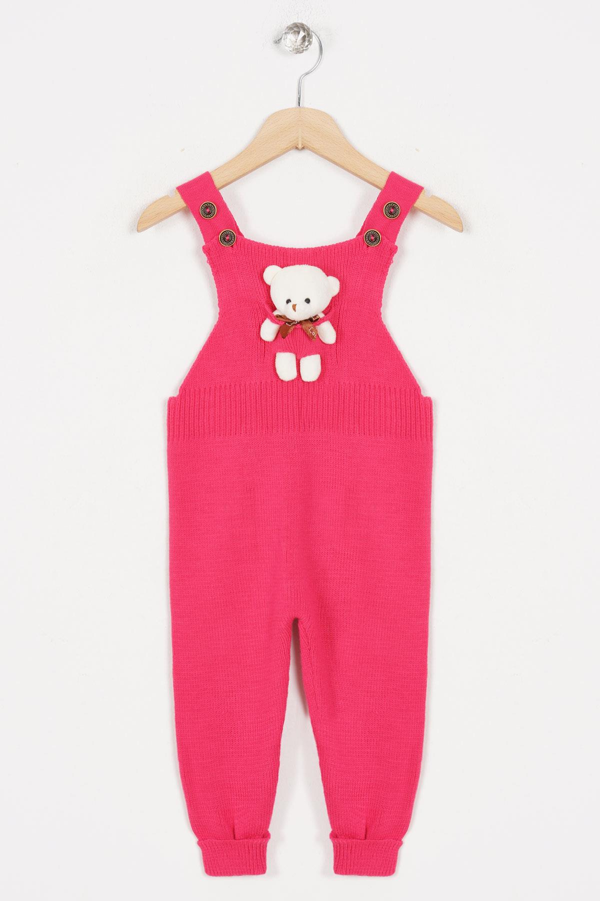 Acar 6020 Unısex 1-5 Yas Askısı Düğmeli Önü AyıcıkLı Pantolonlu Salopet