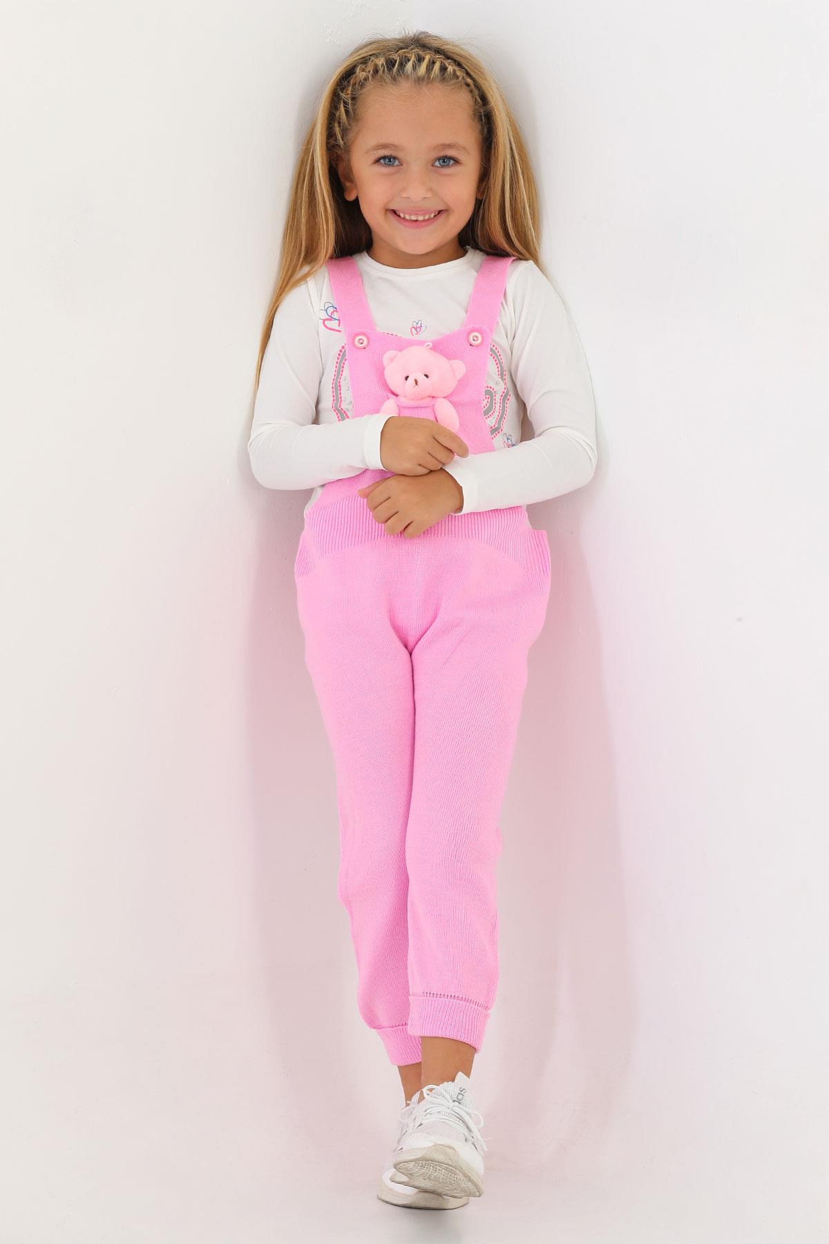 Acar 6020 Unısex 1-5 Yas Askısı Düğmeli Önü AyıcıkLı Pantolonlu Salopet