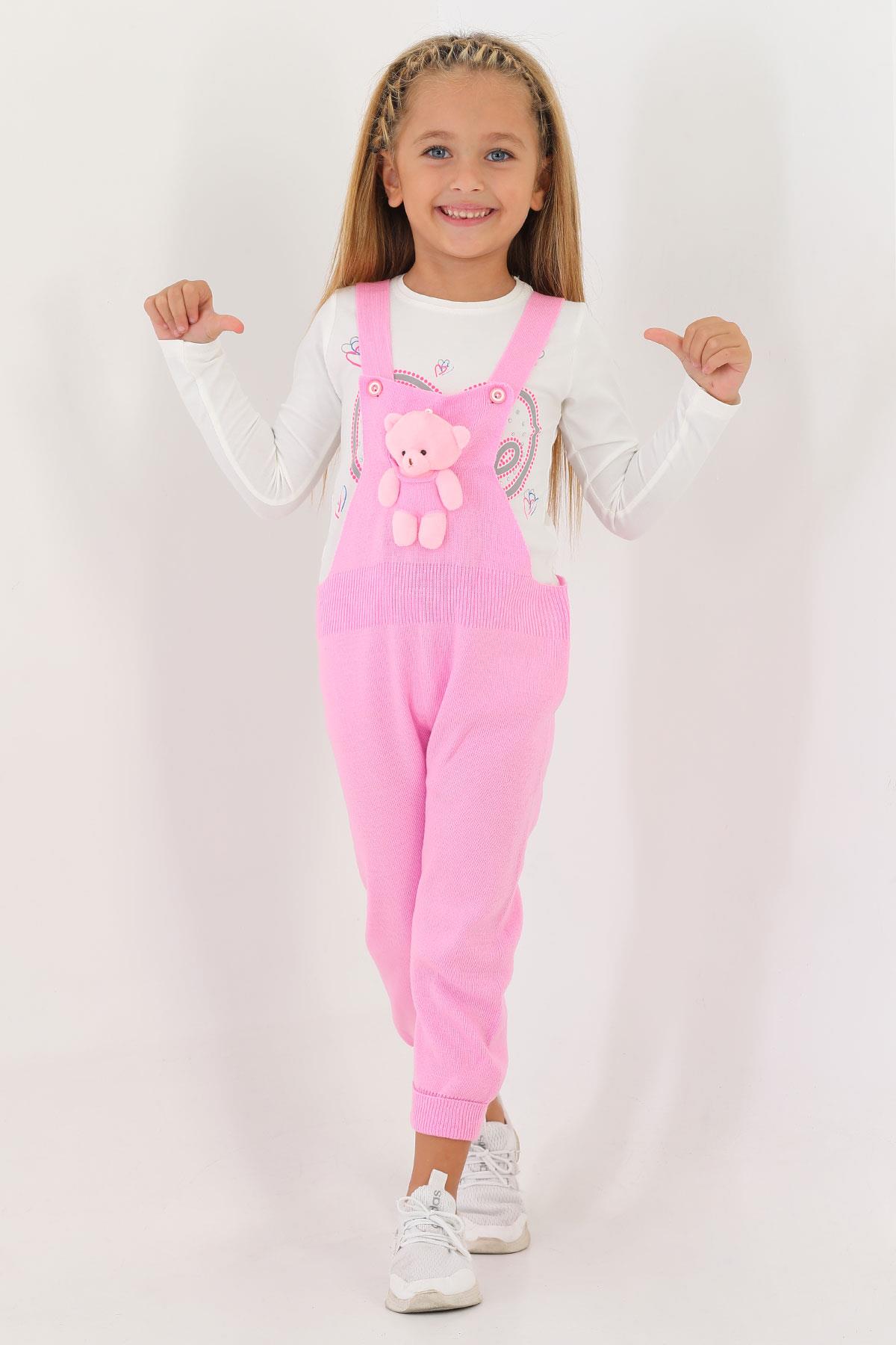 Acar 6020 Unısex 1-5 Yas Askısı Düğmeli Önü AyıcıkLı Pantolonlu Salopet