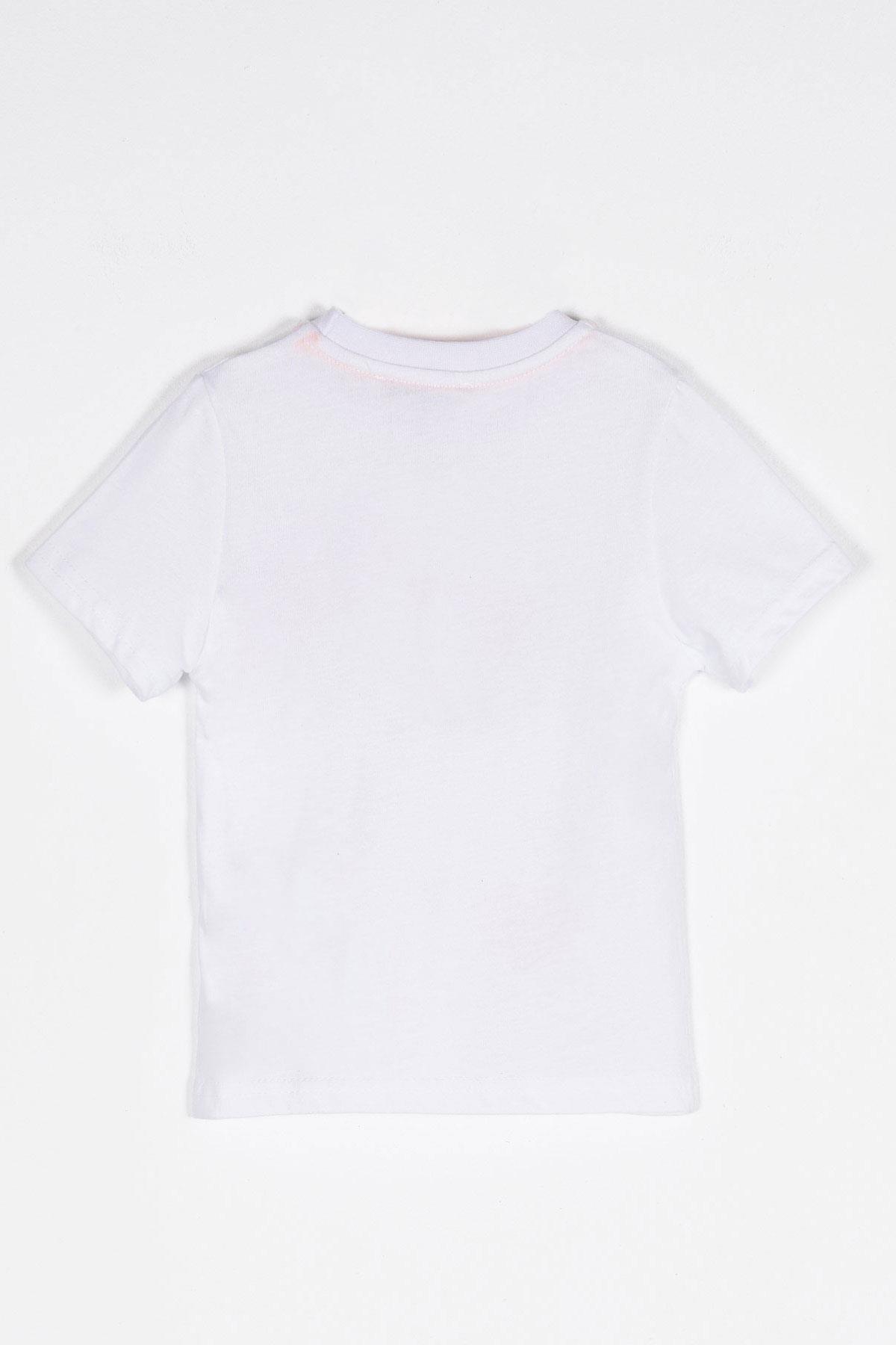 Bisiklet Yaka Kısa Kol Lets Do This Baskı Fileli Cepli Beyaz Renk Erkek Çocuk Tshirt