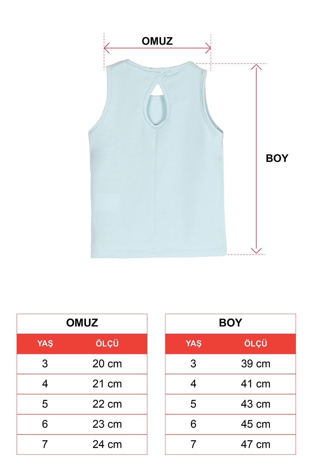 Bisiklet Yaka Sıfır Kol Lets Takae Trip Baskılı Mint Renk Kız Çocuk Tshırt