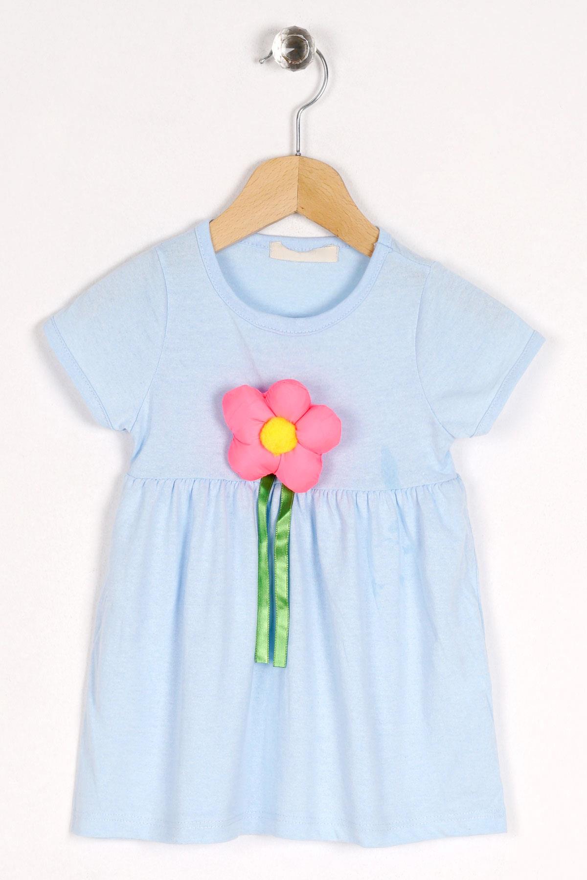 Wewe 8040 Kız Cocuk 1-4 Yas Puf Cıceklı Elbıse