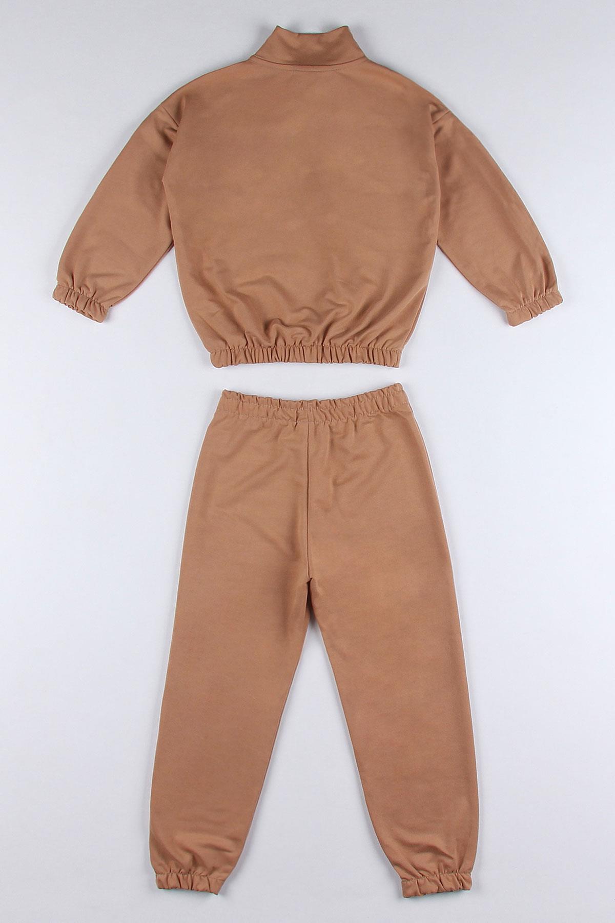 Kız 9-12 Yaş Fermuarlı Lastikli Esofman Takımı