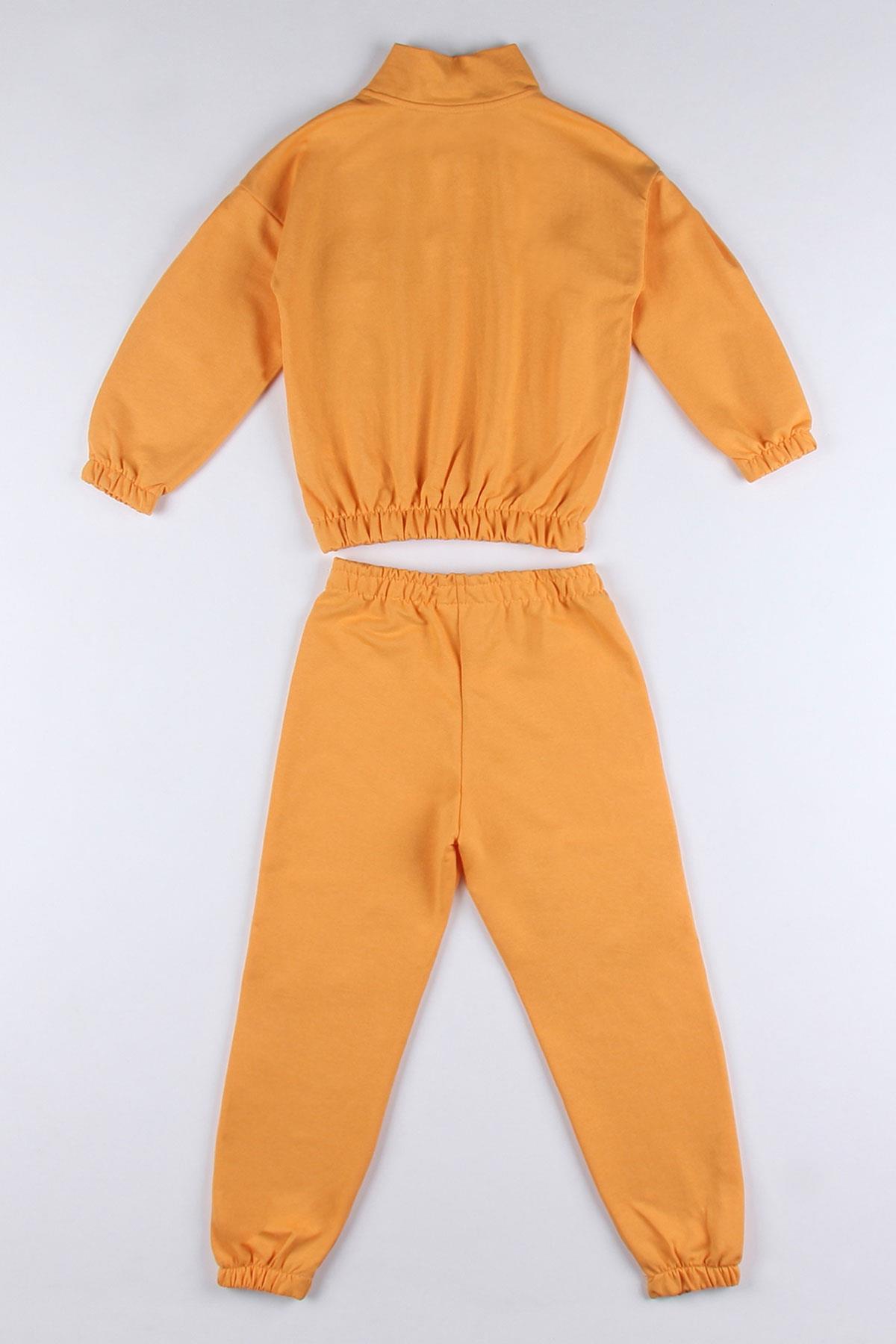 Kız 9-12 Yaş Fermuarlı Lastikli Esofman Takımı