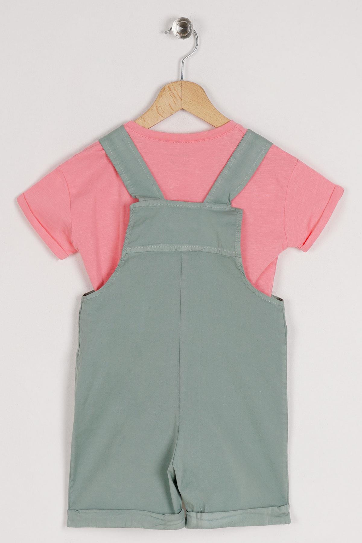 Marsh Butterfly 5018 Kız Cocuk 6-10  Yas Sortlu Kemer Detaylı Salopet Takım