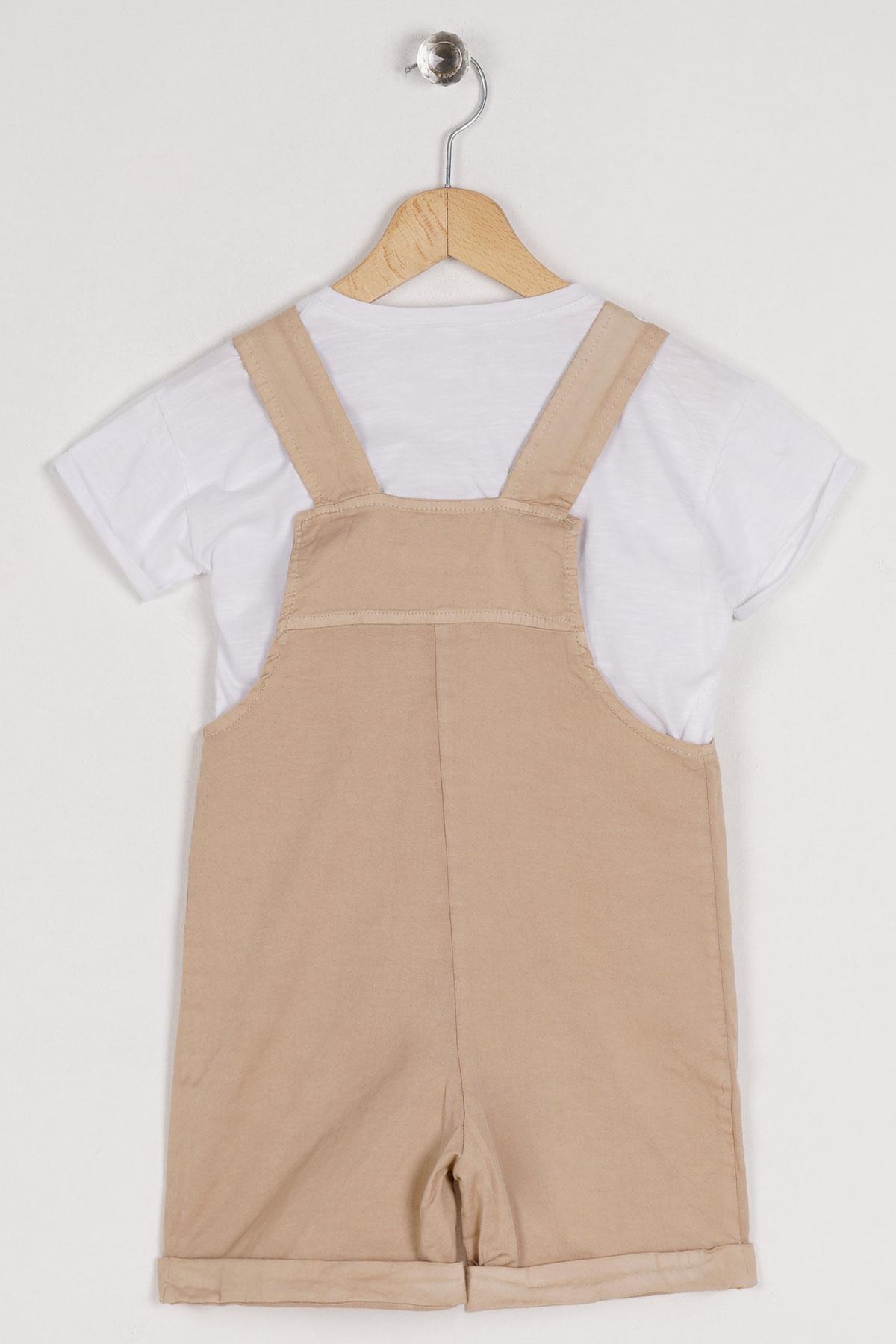 Marsh Butterfly 5018 Kız Cocuk 6-10  Yas Sortlu Kemer Detaylı Salopet Takım