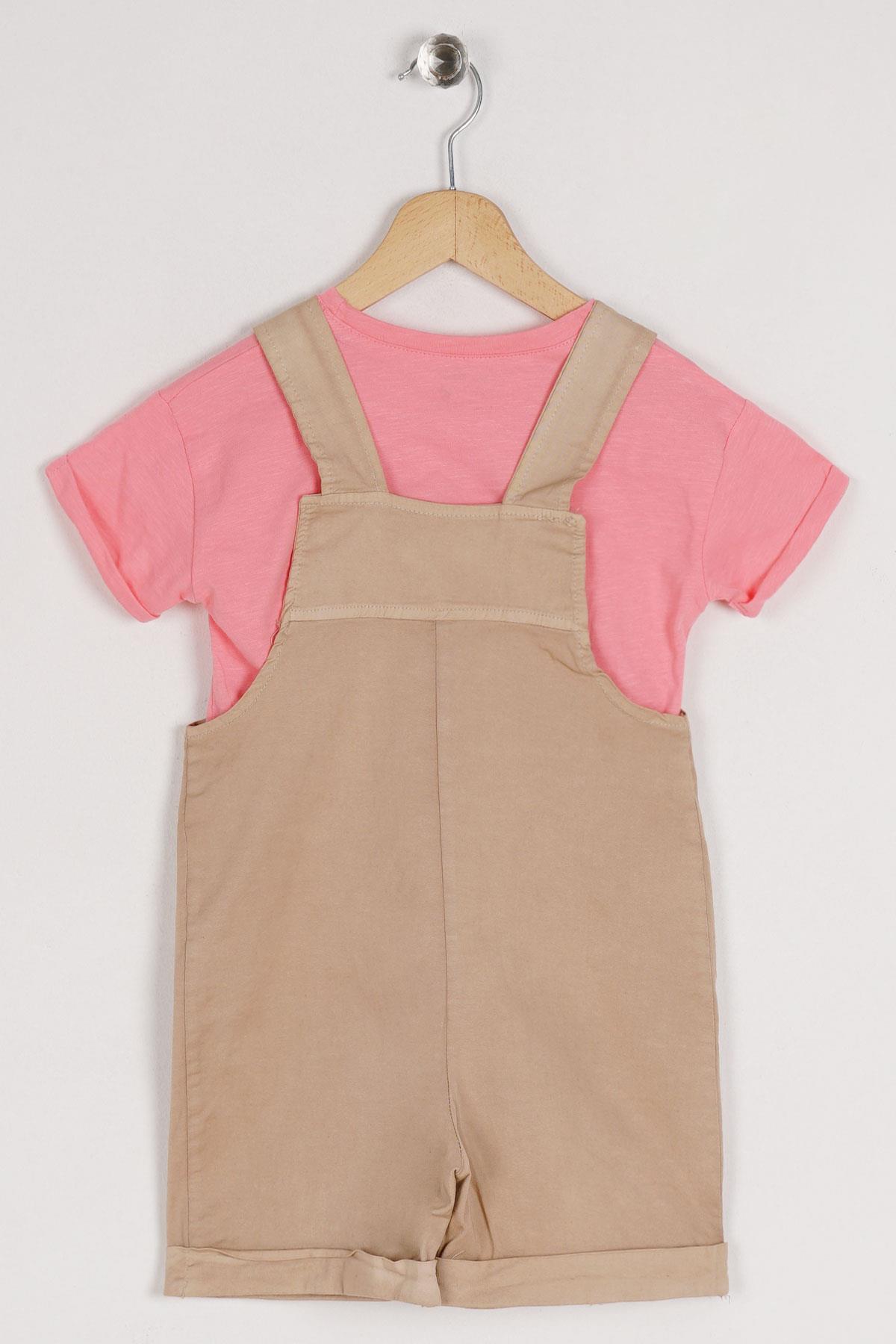 Marsh Butterfly 5018 Kız Cocuk 6-10  Yas Sortlu Kemer Detaylı Salopet Takım