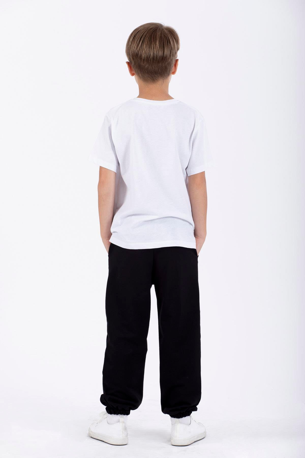 Don't Left Nothıng Stop You Yazı Baskılı Siyah Renk Erkek Çocuk Esofman Tek Alt