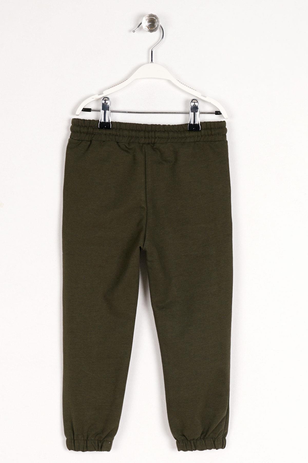 Don't Left Nothıng Stop You Yazı Baskılı Haki Renk Erkek Çocuk Esofman Tek Alt