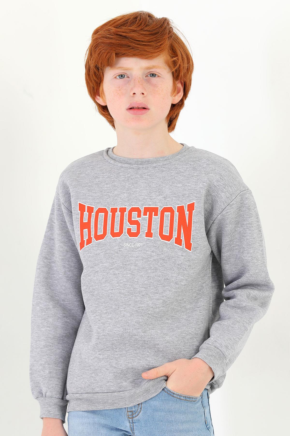 Erkek Çocuk 9-12 Yaş Houston Baskılı Sweatshirt