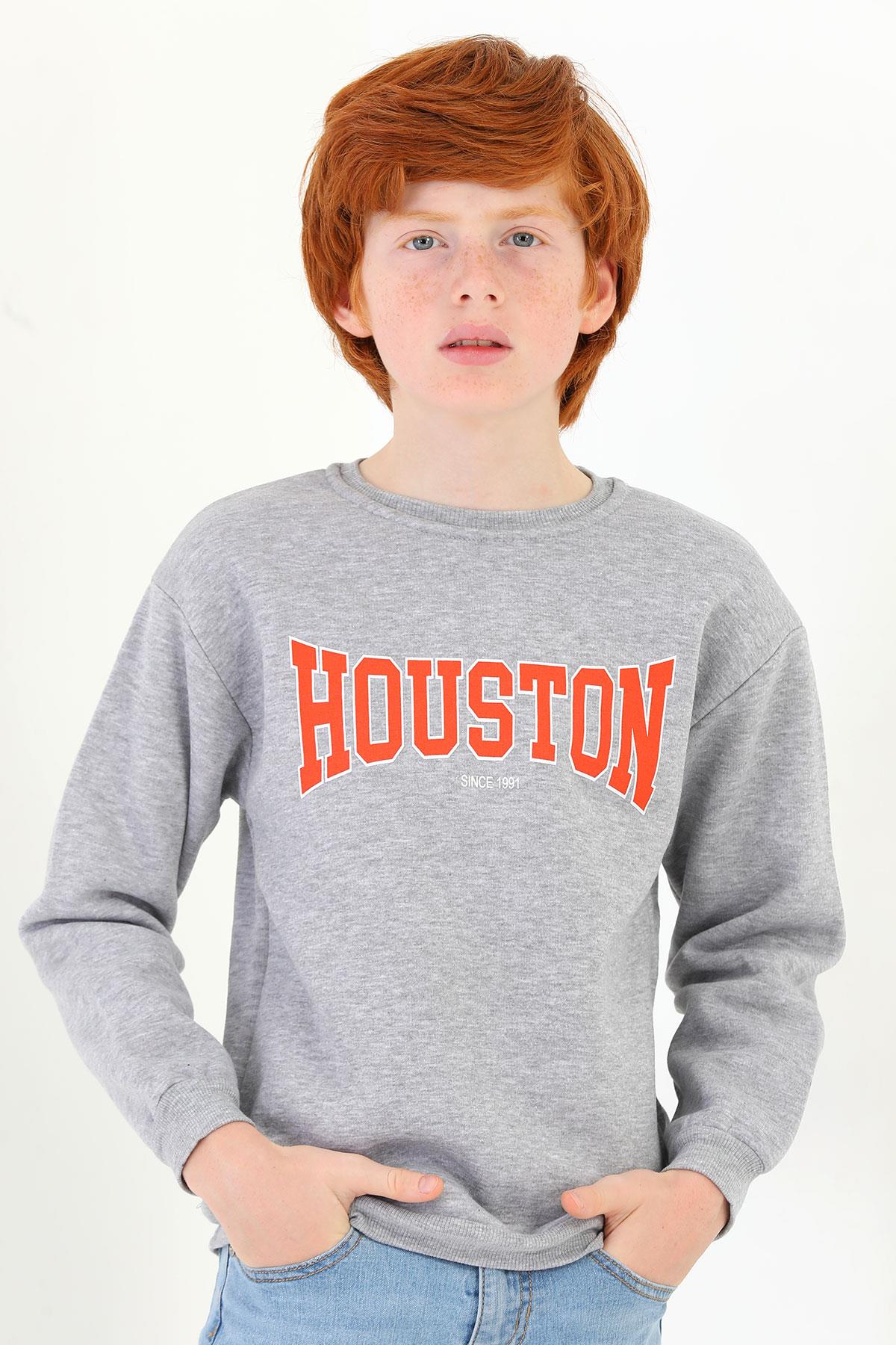 Erkek Çocuk 9-12 Yaş Houston Baskılı Sweatshirt