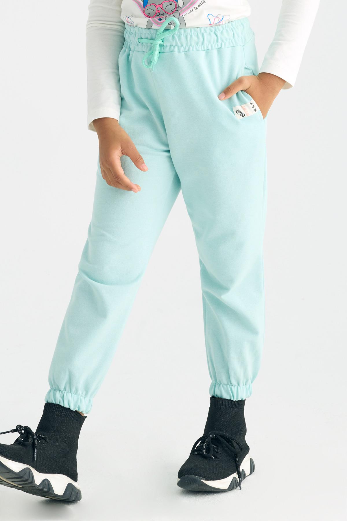 Mint Renk Kız Cocuk Esofman Tek Alt