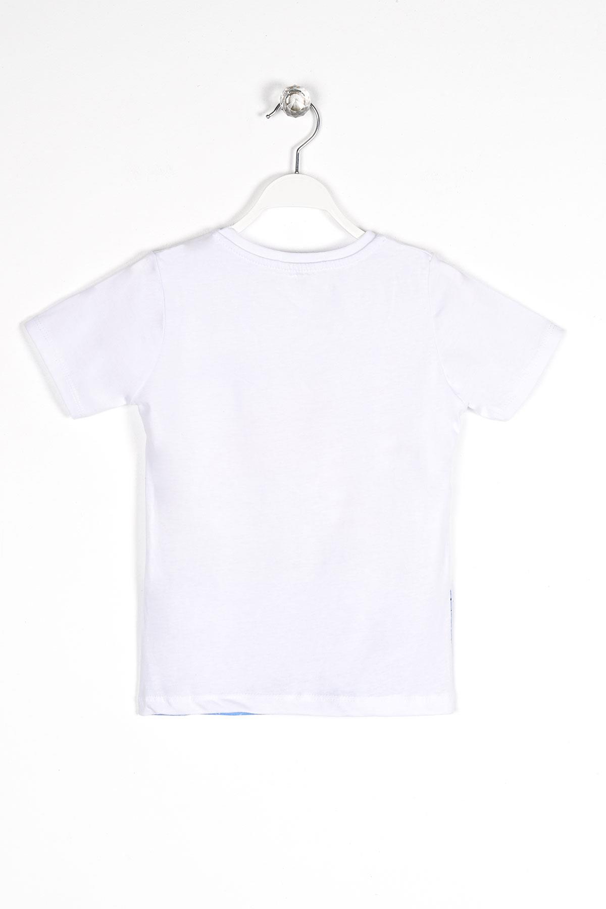 Wewe 221565 Erkek Cocuk 6-9 Yas Gemi Baskılı  Düğme Aksesuarlı Tshırt