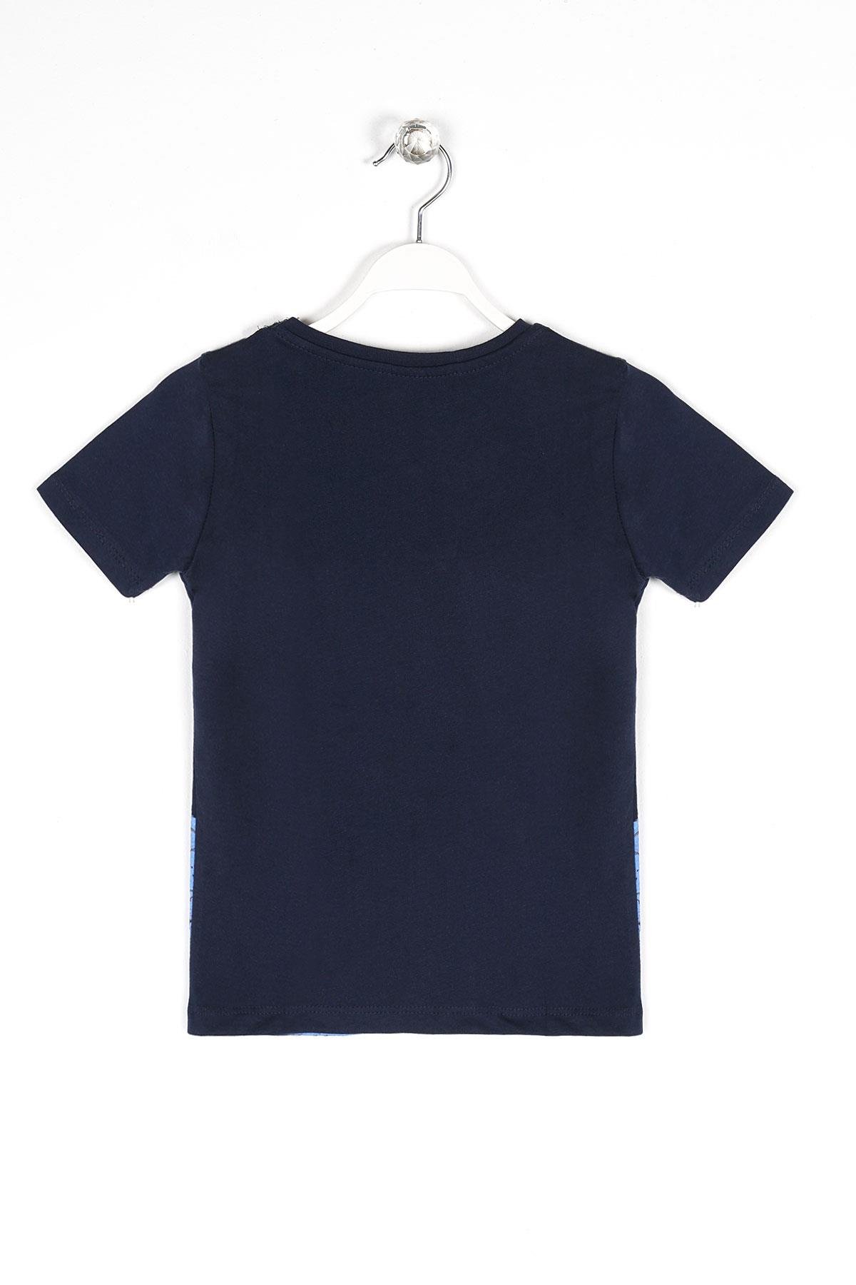 Wewe 221565 Erkek Cocuk 6-9 Yas Gemi Baskılı  Düğme Aksesuarlı Tshırt