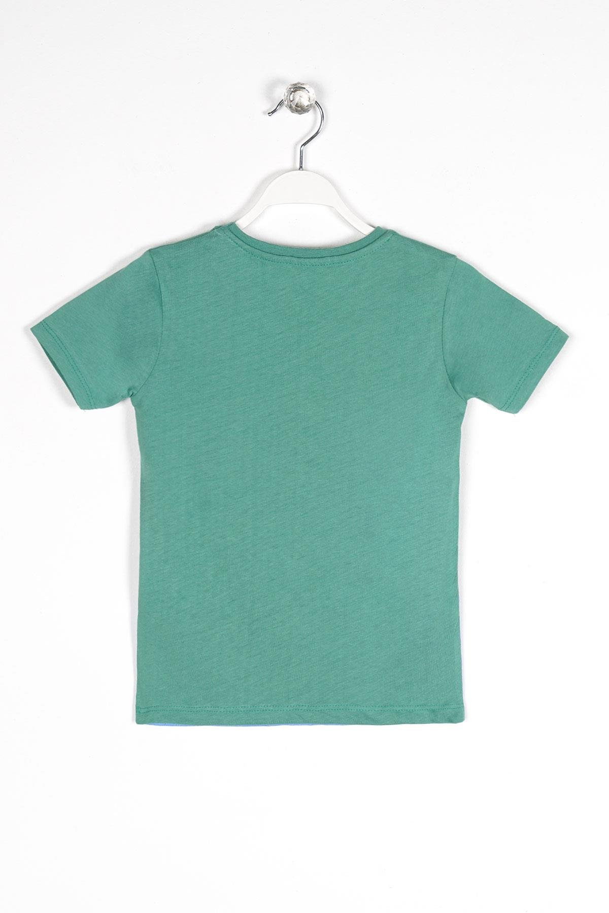 Wewe 221565 Erkek Cocuk 6-9 Yas Gemi Baskılı  Düğme Aksesuarlı Tshırt