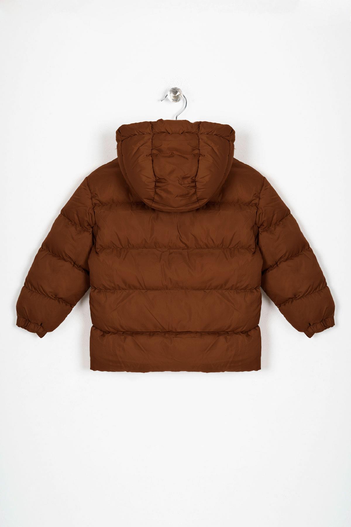 Worrn 1034 Erkek Cocuk 3-7 Yas Dugmelı Fermuarlı Kapsonlu Uzun Kollu Mont