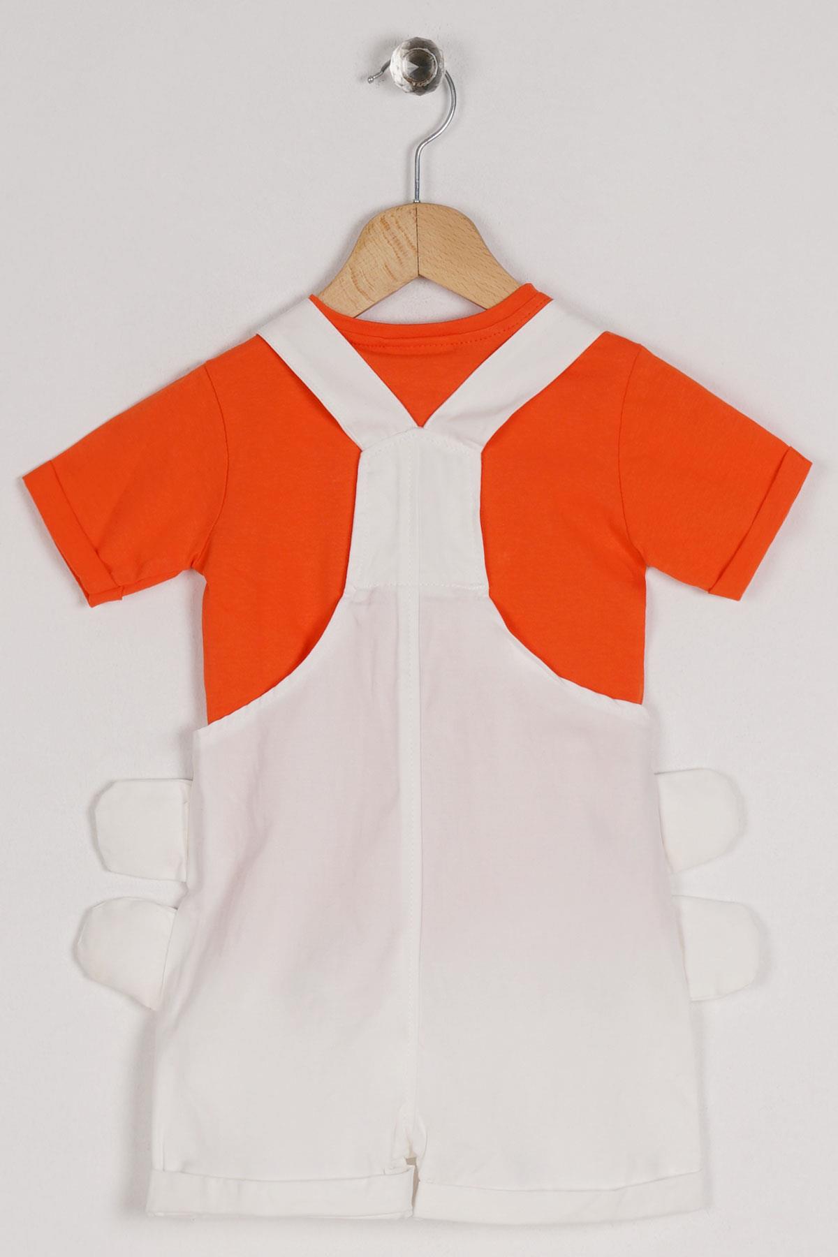 Worrn 2044 Erkek Cocuk 1-3 Yas Cıvcıv Fıgurlu Ceplı Sortlu Salopet