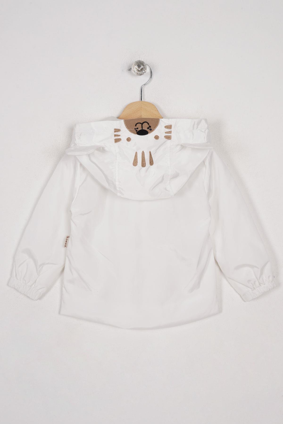 Worrn 2047 Erkek Cocuk 2-5 Yas Kapusonlu Fermuarlı Ayıcık Aksesuarlı Yagmurluk