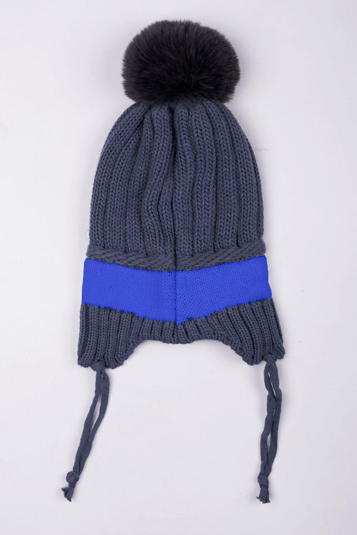 Ayıcıklı İndigo-Mavi Renk Bere