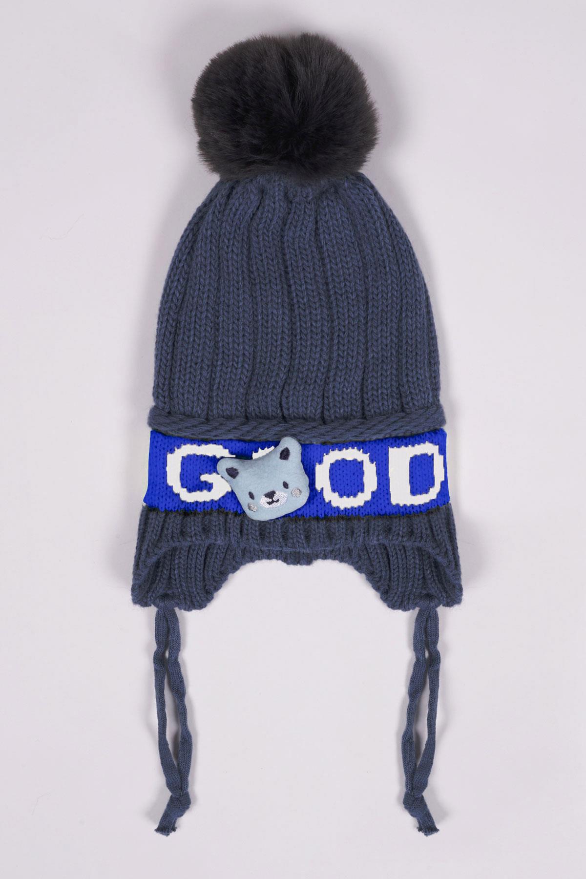 Ayıcıklı İndigo-Mavi Renk Bere