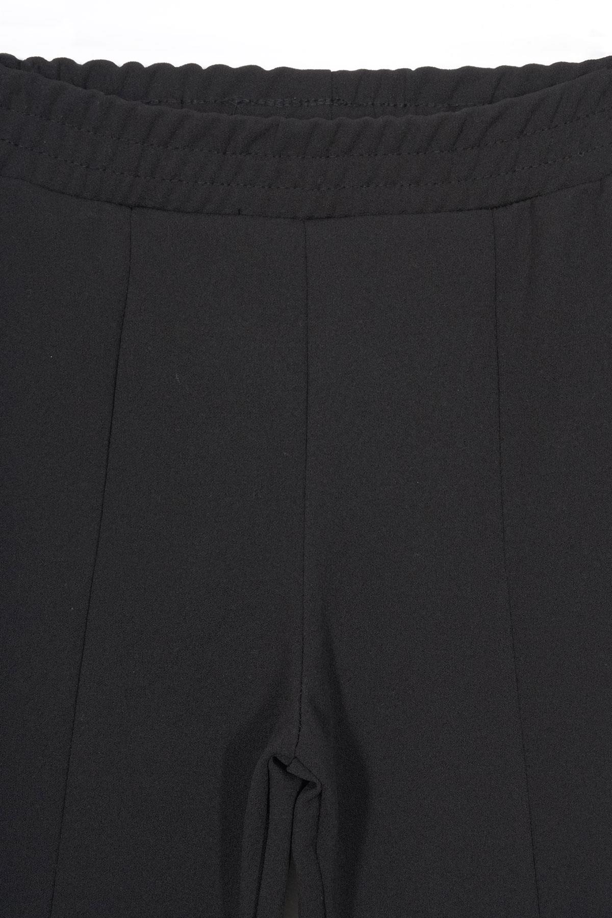 İspanyol Paça Yırtmaç Detaylı Siyah Renk Kız Çocuk Pantolon