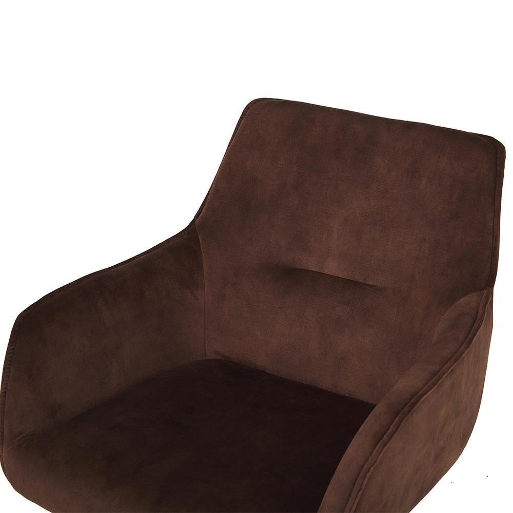 9015 Kollu Yemek Sandalyesi-Fabric Adore Coffee (3216)-Base Blended Steel