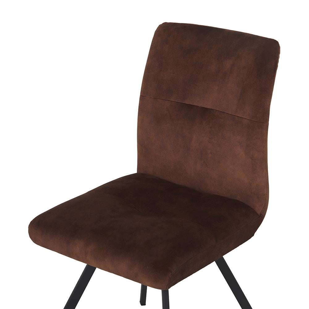 9031 Kolsuz Yemek Sandalyesi-Fabric Adore Coffee (3216)-Base Blended Steel