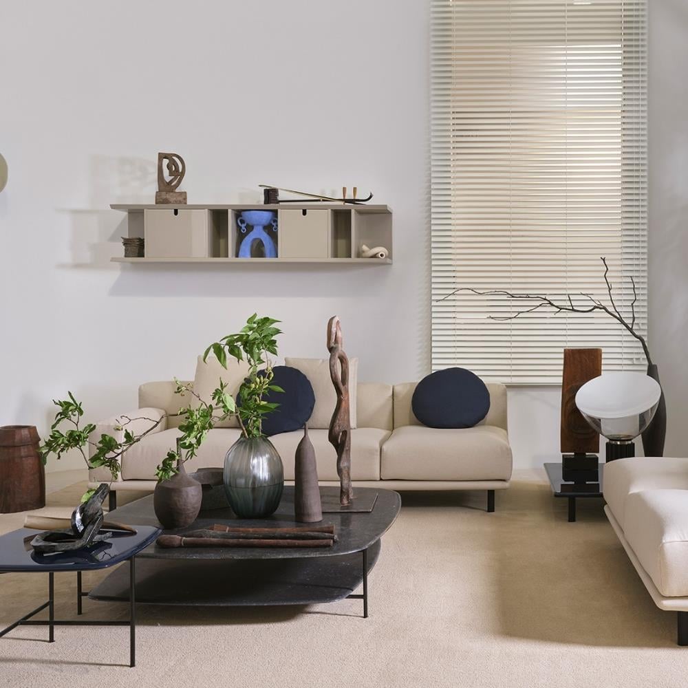 Adrian 130 Orta Sehpa-Frame Matt Black Varnished-Top Petrol Glossy Lacquer-(ADRTB130)