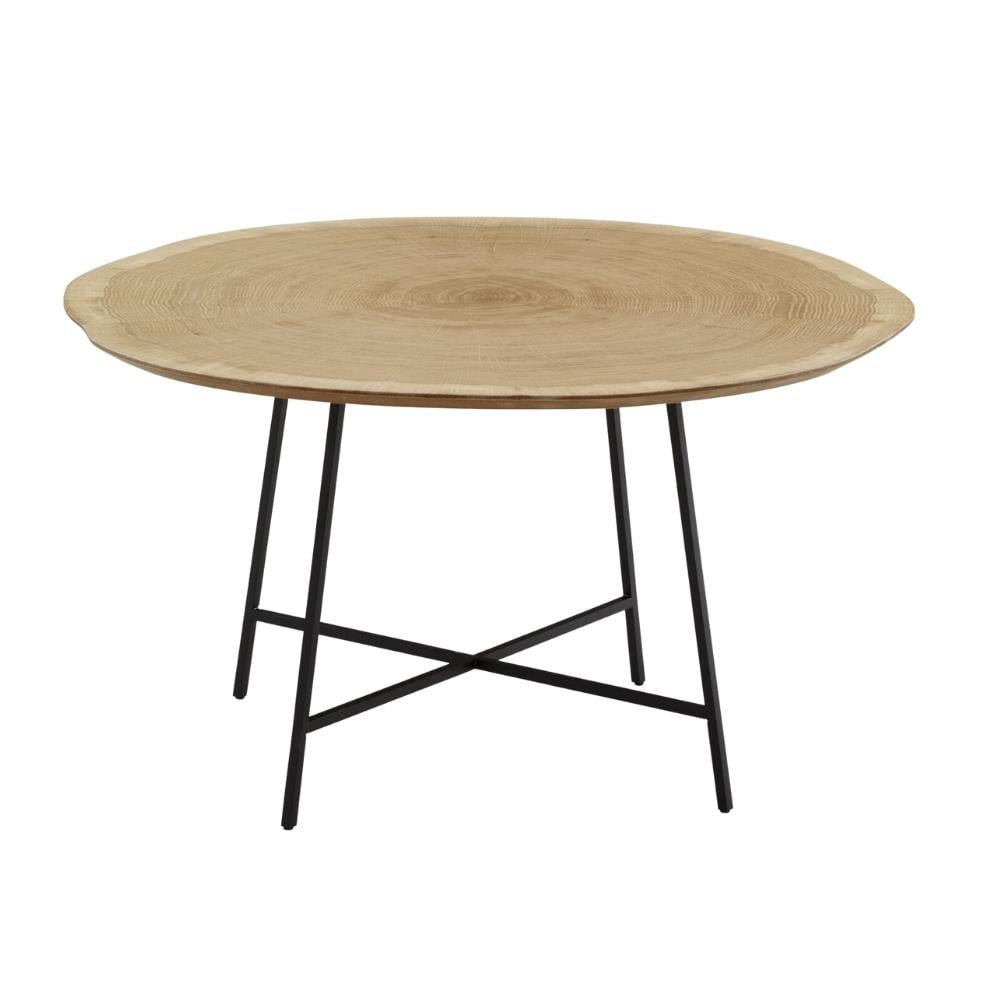 Alburni Alçak Sehpa-Tabla Oak veneer-Ayak Black lacquered steel