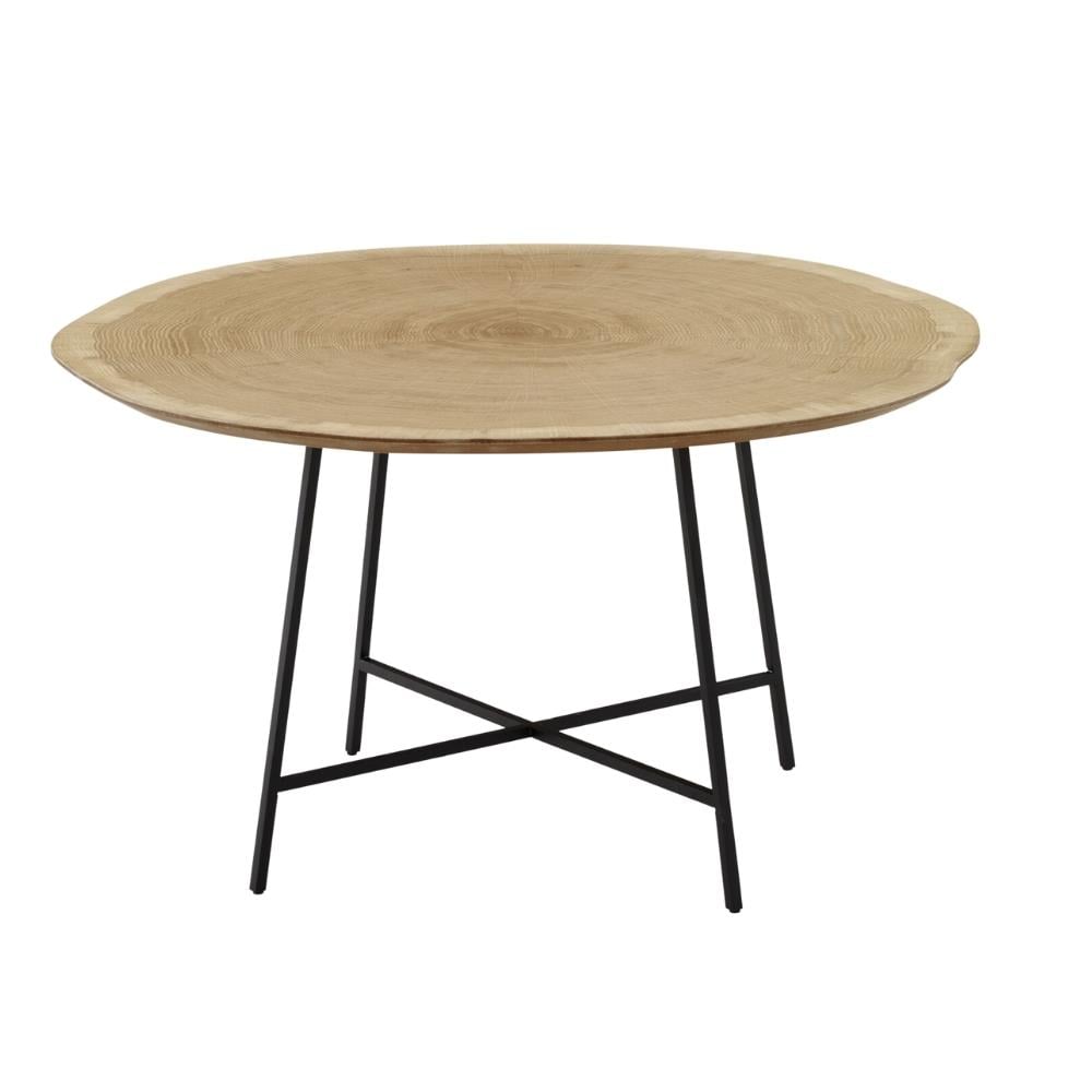 Alburni Alçak Sehpa-Tabla Oak veneer-Ayak Black lacquered steel