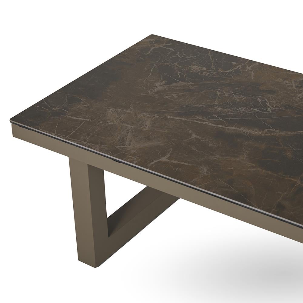Aluminyum Orta U Ayaklı Sehpa 60x120 cm-(30x40)- Şampanya