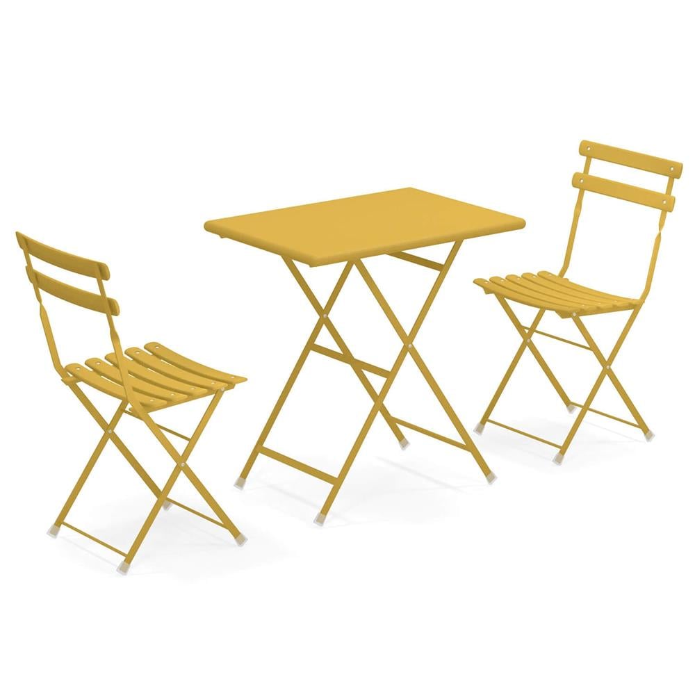 Arc En Cıel Set-(2 Adet 314 Sandalye-1 Adet 334 Masa)-Curry yellow (62) (3513)