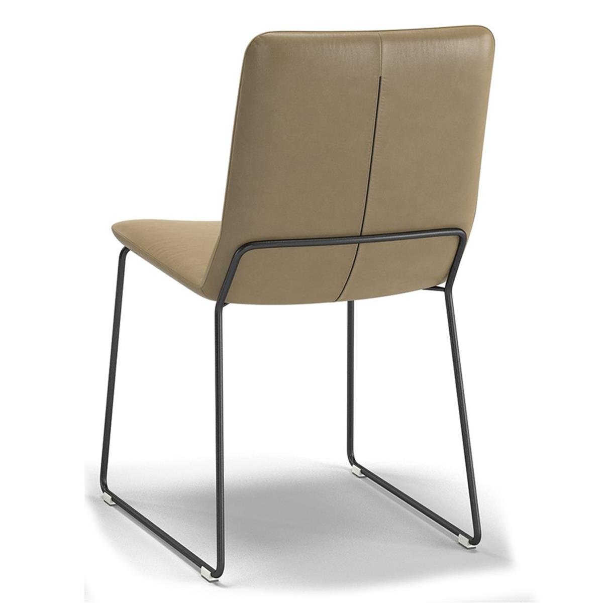 Bendchair Kolsuz Sandalye-Deri Orga Taupe (Grade X)-Ayak Black Lq Sleigh