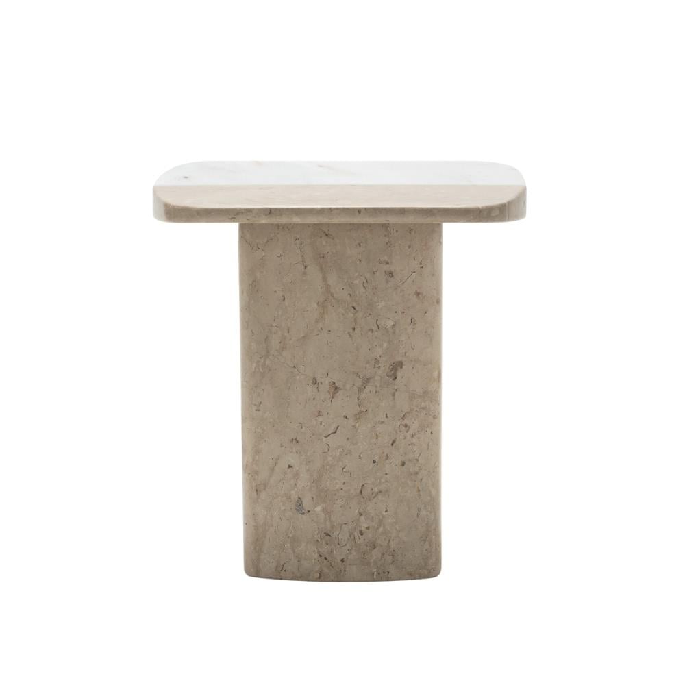 Biscotto Yüksek Yan Sehpa - Mermer Bej