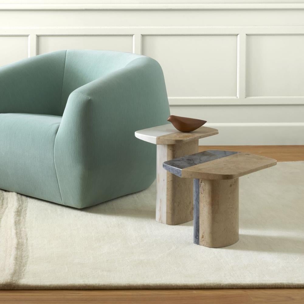 Biscotto Yüksek Yan Sehpa - Mermer Bej