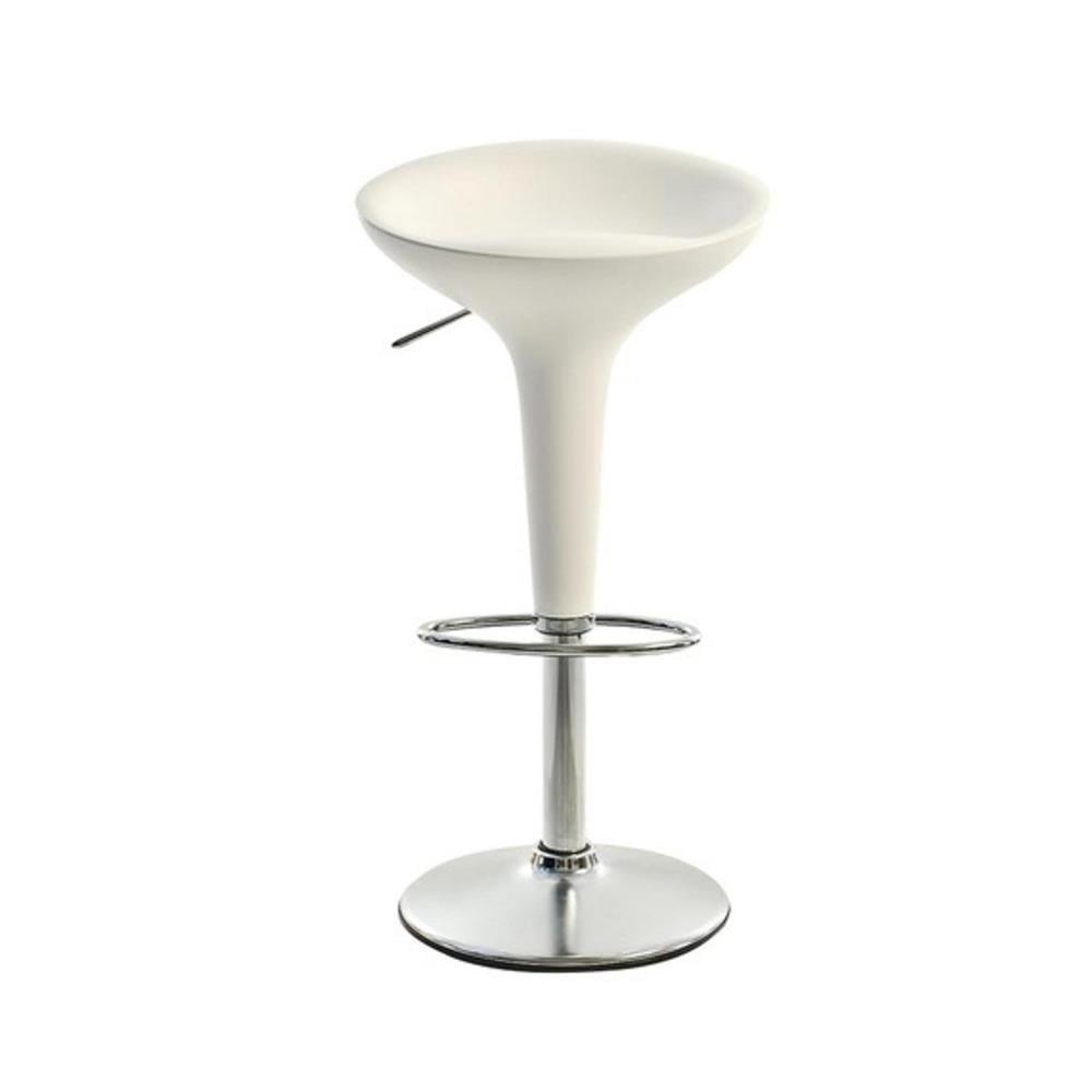 Bombo Bar Sandalyesi-Oturum White -Ayak Steel Chromed