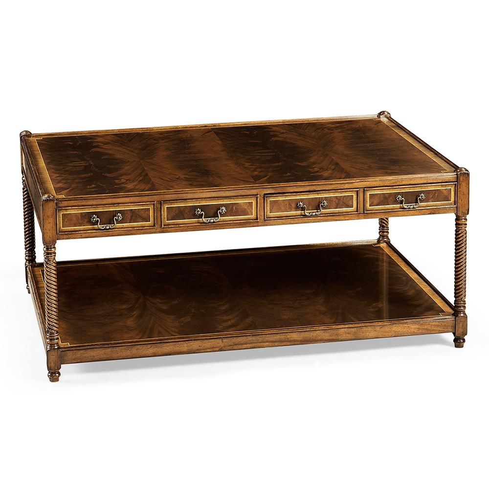 Buckingham Dikdörtgen Orta Sehpa-Çift Katlı-Finish-Mah-02-1 (Medium Antique Mahogany)