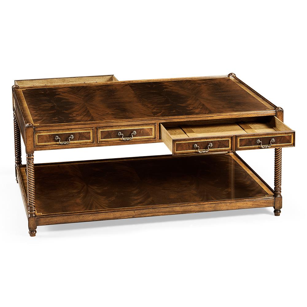 Buckingham Dikdörtgen Orta Sehpa-Çift Katlı-Finish-Mah-02-1 (Medium Antique Mahogany)