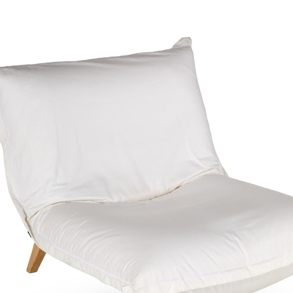 Calin Koltuk-Small-Gevşek Kılıflı-Ayarlanabilir Sırt-Ayak Ahşap-Kumaş Rasone/Ivoire