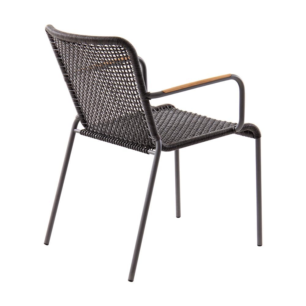 Capri Kollu Sandalye-Frame Anthracite-Fabric Charcoal Loom