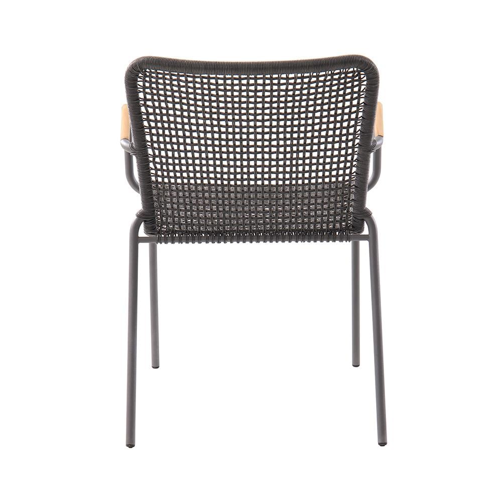 Capri Kollu Sandalye-Frame Anthracite-Fabric Charcoal Loom