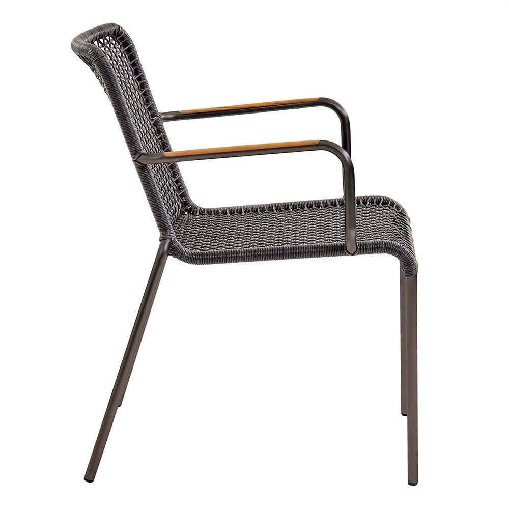 Capri Kollu Sandalye-Frame Anthracite-Fabric Charcoal Loom