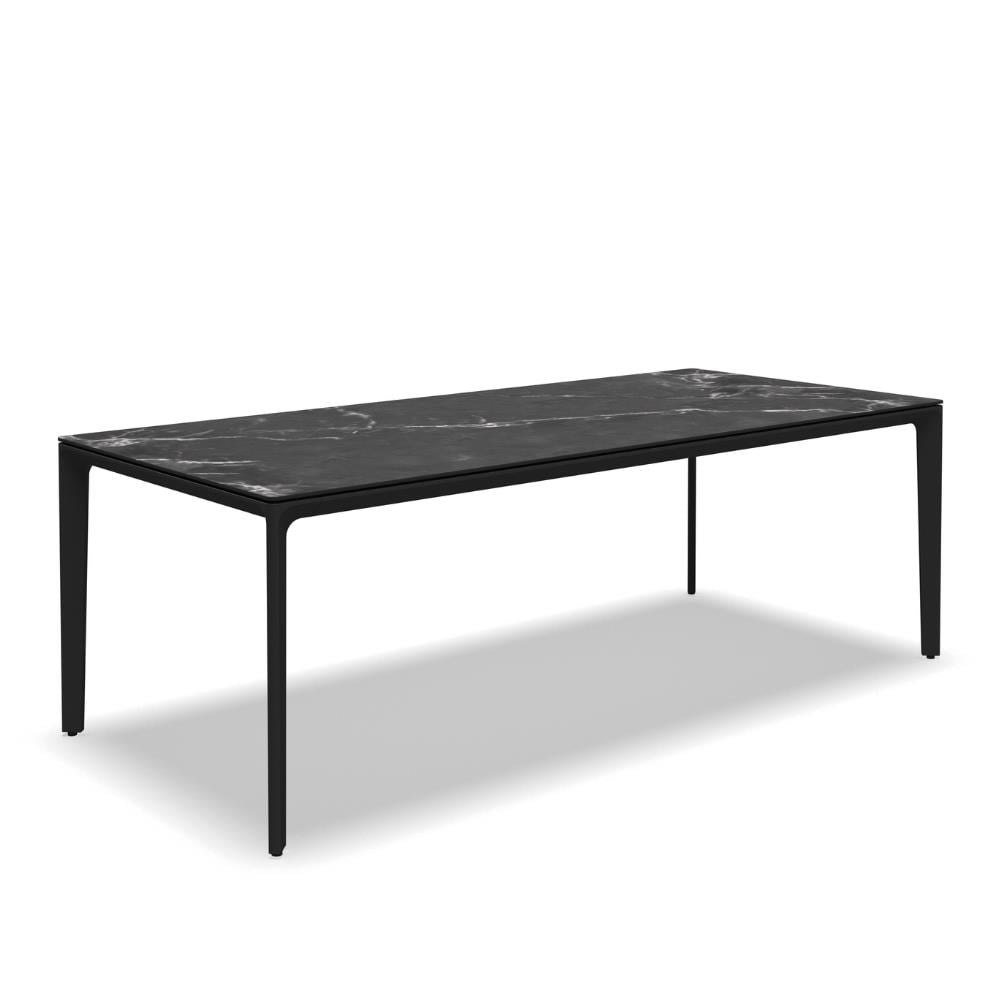 Carver Dikdörtgen Yemek Masası (220 cm)-İskelet Meteor-Tabla Nero Seramik