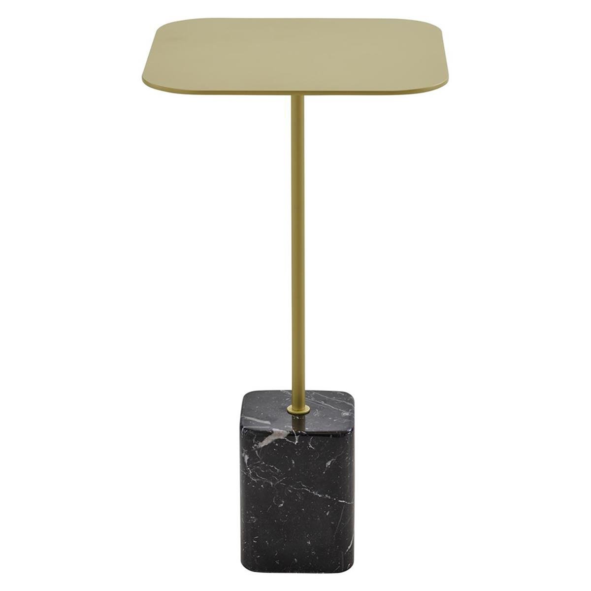 Cupidon Yan Sehpa-Tabla Brass-Plated Steel-Ayak Black Marquina Marble