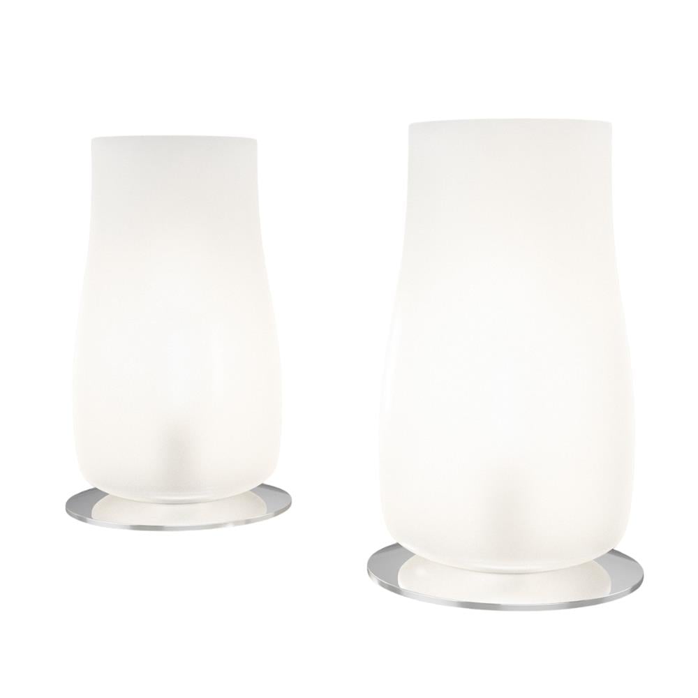 Deanery Masa Lambası-Chromed Base Satin-İnish Mouth-Blown Glass Shade/Grey Textile Cable/Black Foot Switch