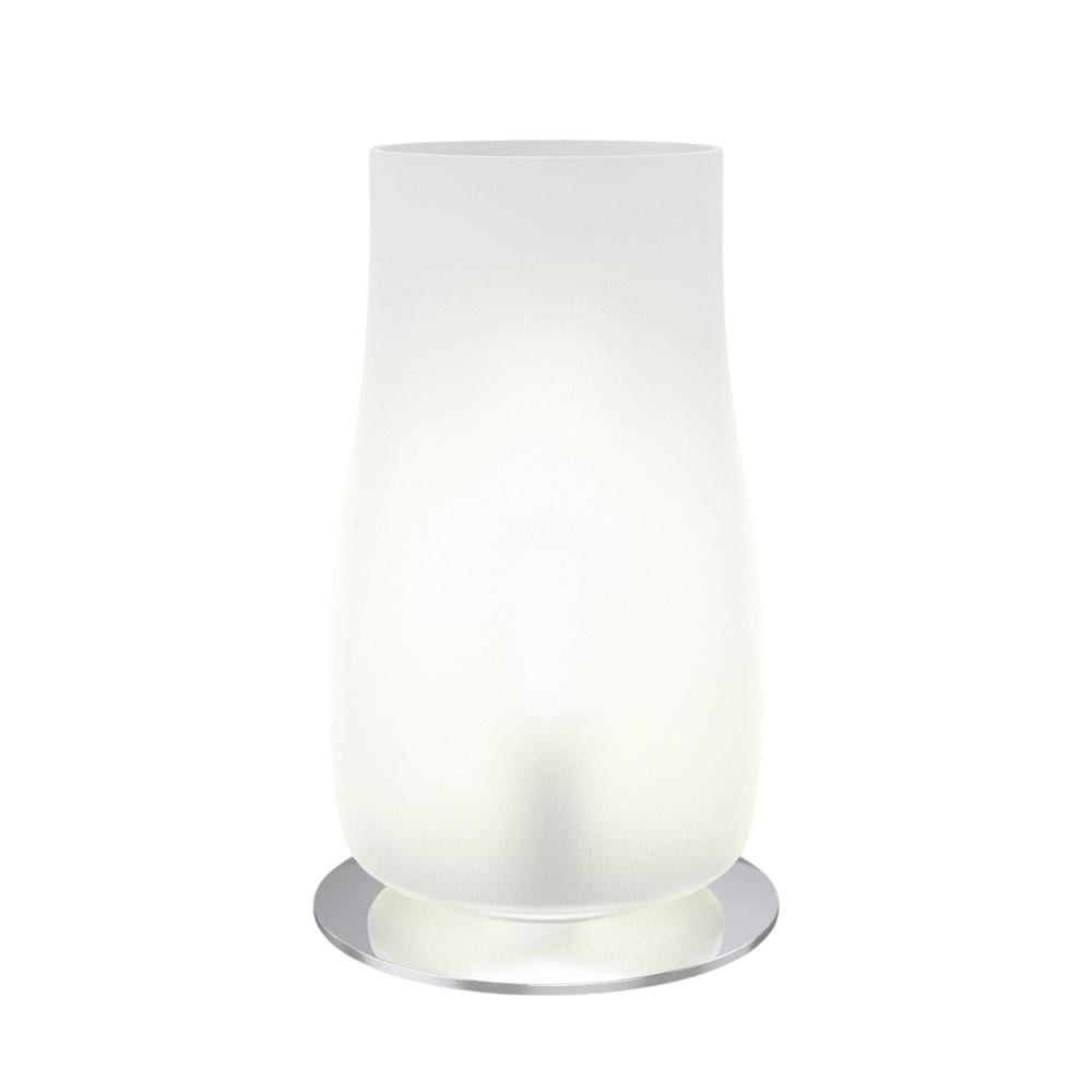 Deanery Masa Lambası-Chromed Base Satin-İnish Mouth-Blown Glass Shade/Grey Textile Cable/Black Foot Switch