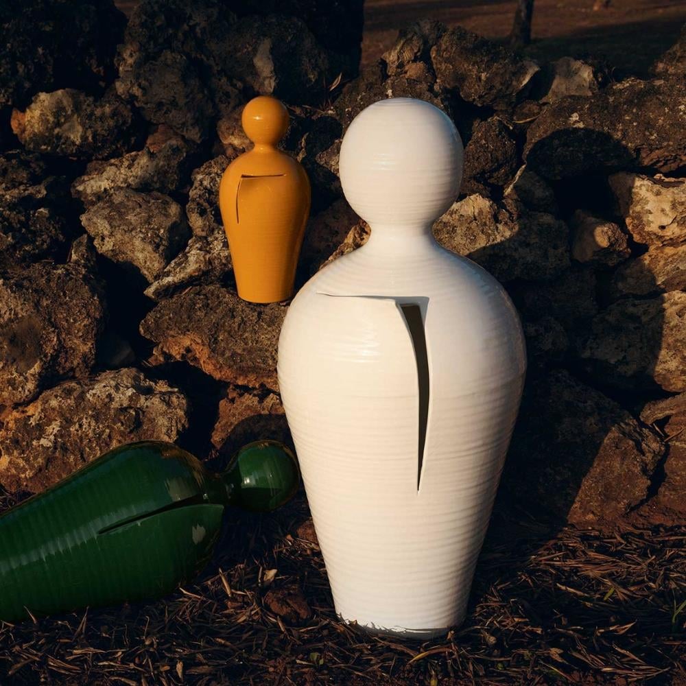 Do Seramik Vazo - 40 cm - Bianco Angelo