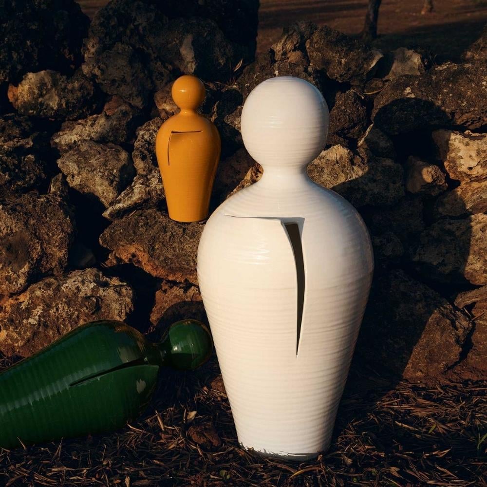 Do Seramik Vazo - 40 cm - Giallo Aureo